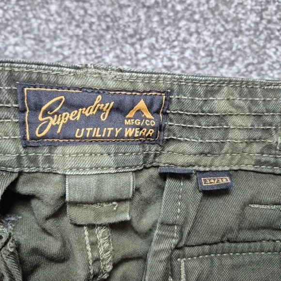 Superdry Cargo Trousers Mens 34x32 Green Camo Pants Utility Military Combat - Picture 5 of 10